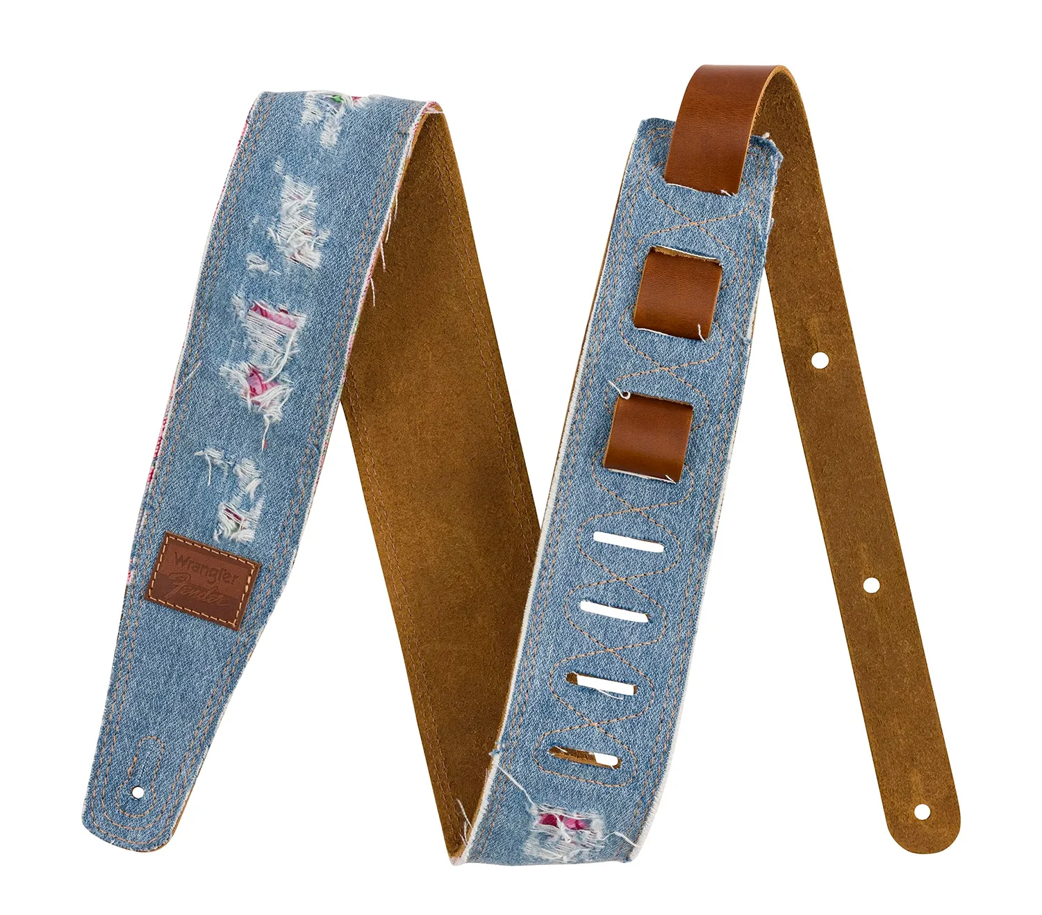 Fender x Wrangler tracolla chitarra denim indaco regolabile