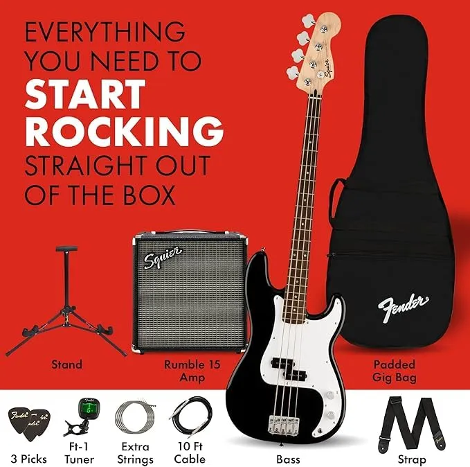 Squier Affinity Precision basso elettrico kit nero con ampli