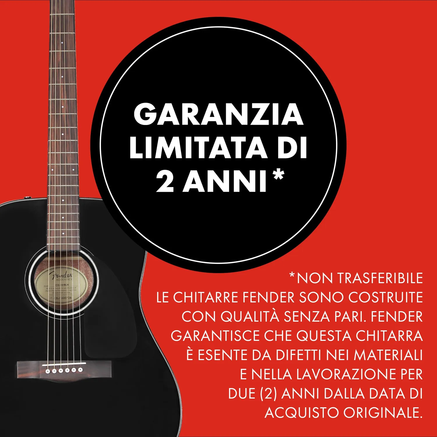 Fender CD-60 chitarra acustica dreadnought nera