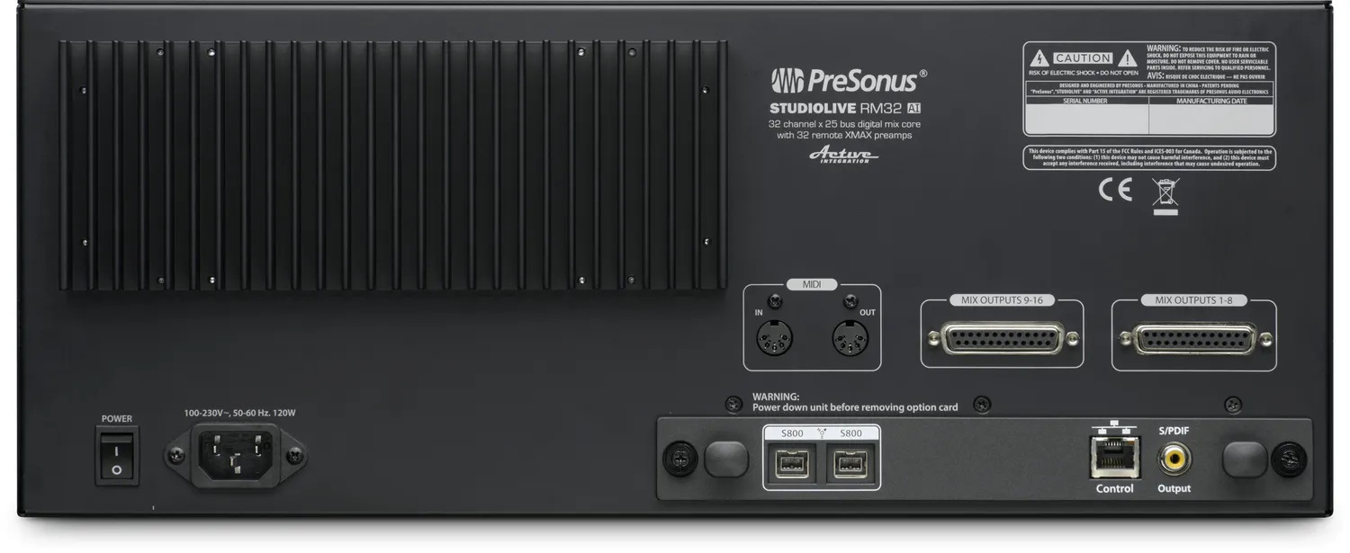 PreSonus StudioLive RM32AI mixer digitale rack 32 canali