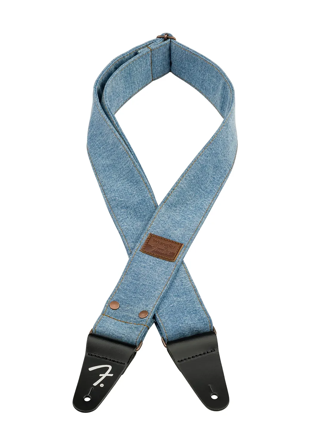 Fender x Wrangler tracolla chitarra denim indaco regolabile