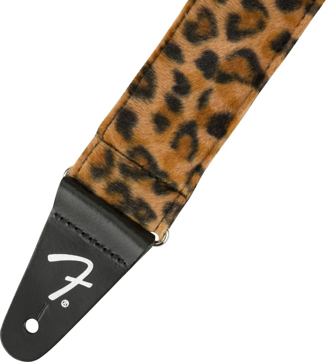 Fender Wild Animal tracolla chitarra Marrone 2" leopardata