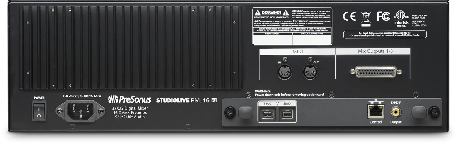 PreSonus StudioLive RML16AI mixer digitale rack 32 canali