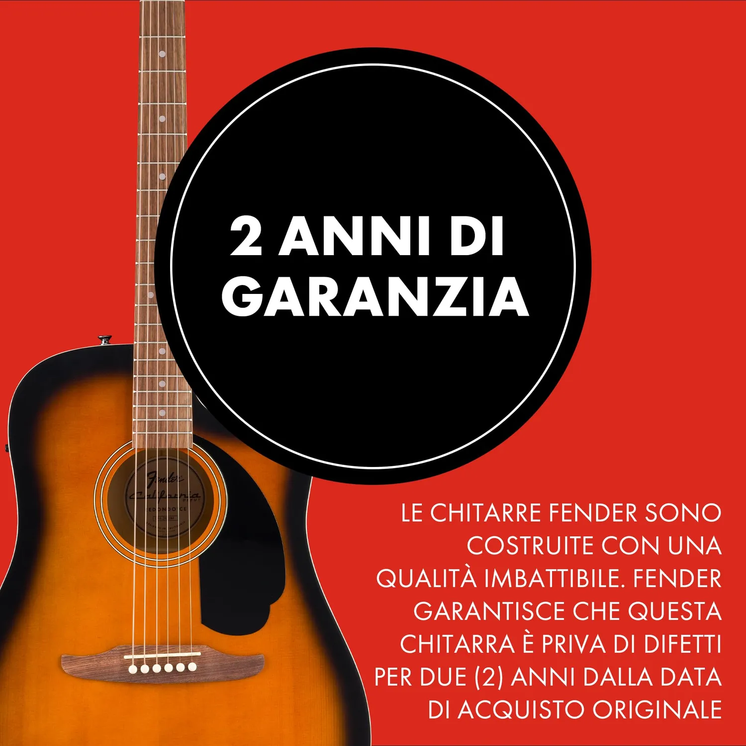 Fender Redondo CE chitarra elettroacustica Sunburst spalla mancante