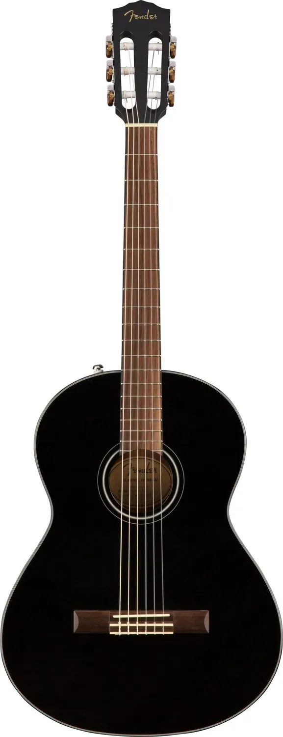 Fender CN-60S chitarra classica nylon nera top massello
