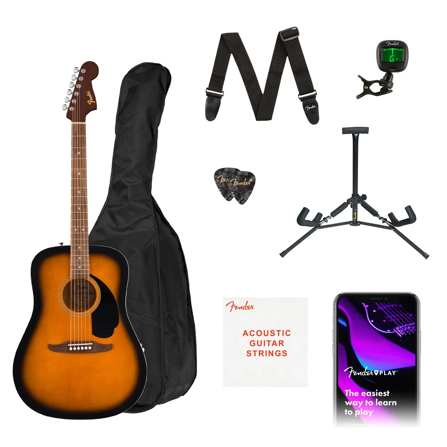 Fender Redondo California Chitarra Acustica Nera