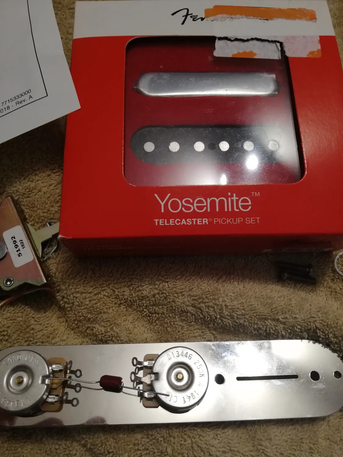 Fender Yosemite Tele pickup single coil set alnico