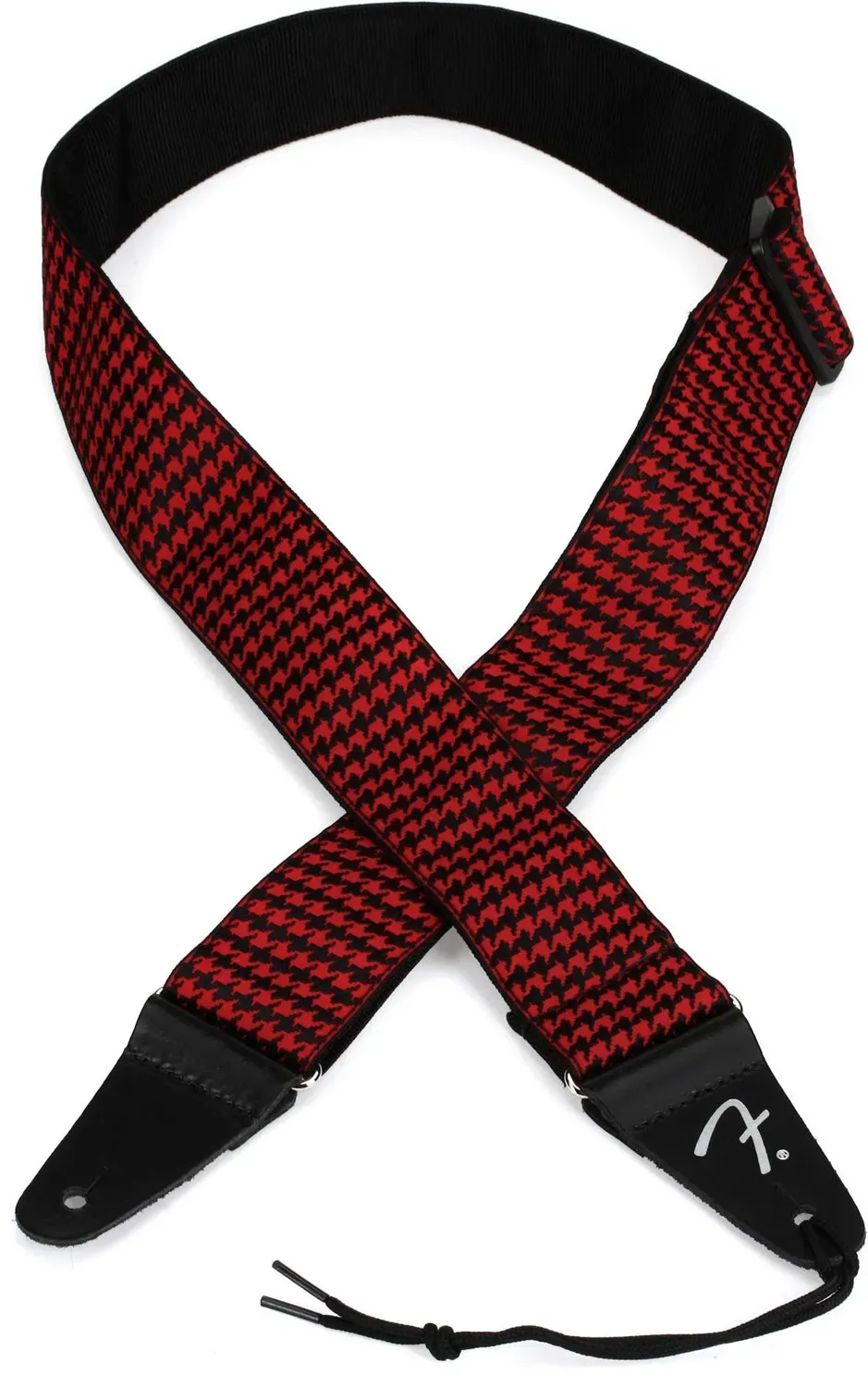 Fender Houndstooth Tracolla Chitarra Rossa Jacquard 5cm