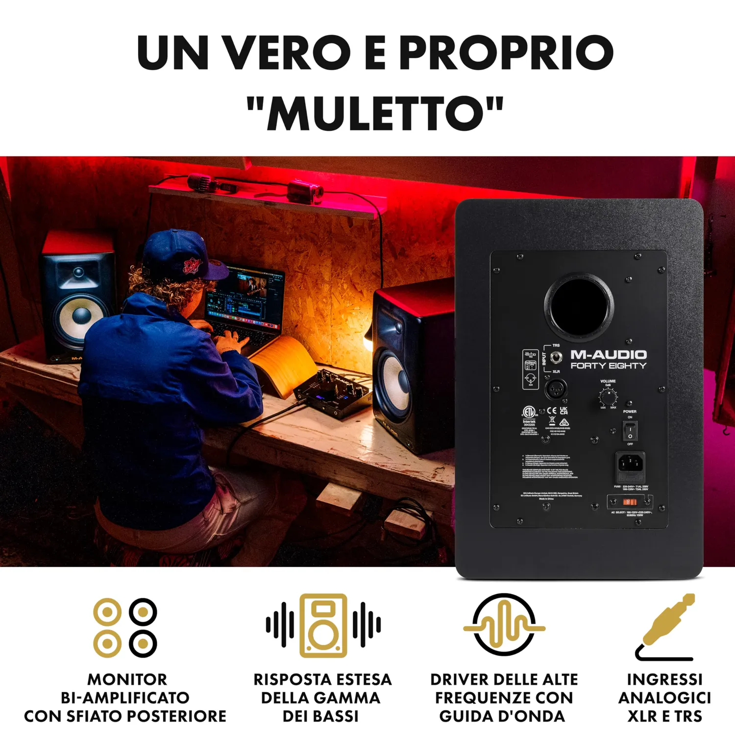 M-Audio Forty Eighty monitor studio 8" Bluetooth 150W