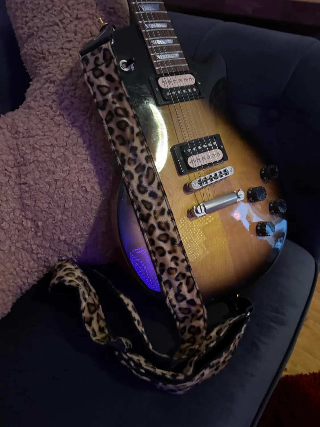 Fender Wild Animal tracolla chitarra Marrone 2" leopardata