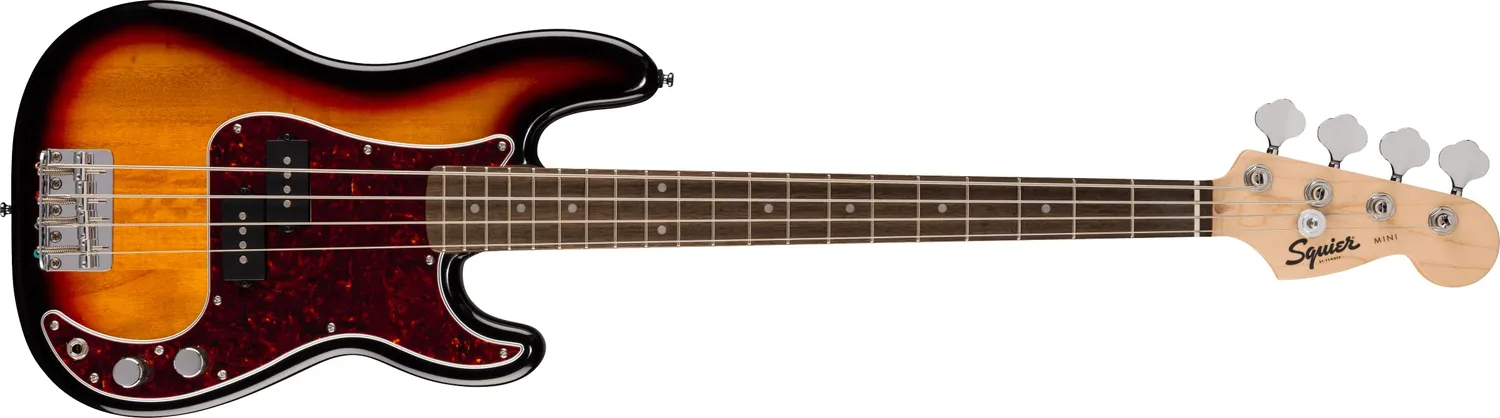 Squier Mini Precision Bass basso elettrico 3/4 Sunburst scala corta