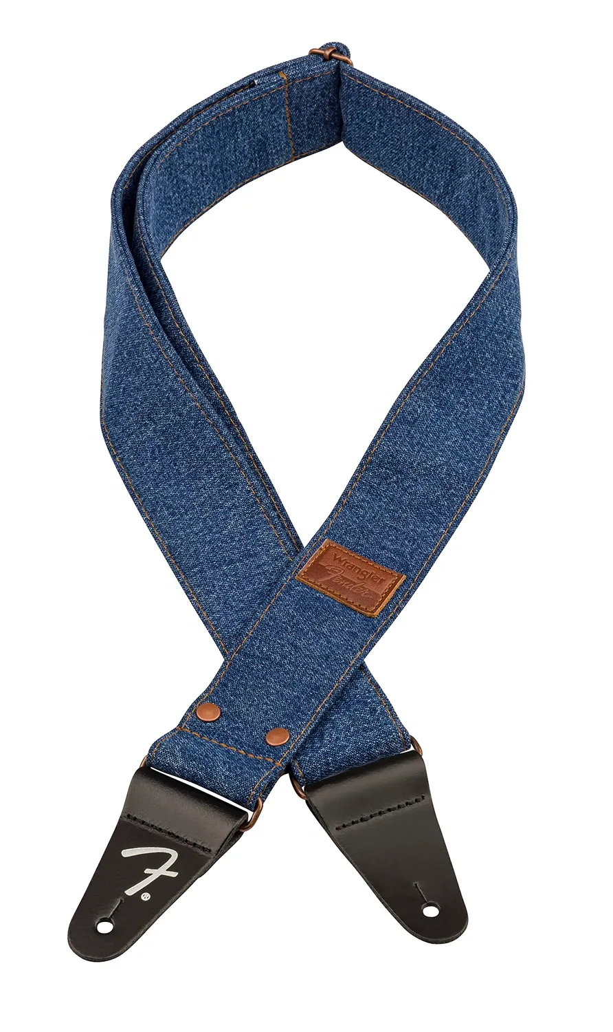 Fender x Wrangler tracolla chitarra denim indaco regolabile