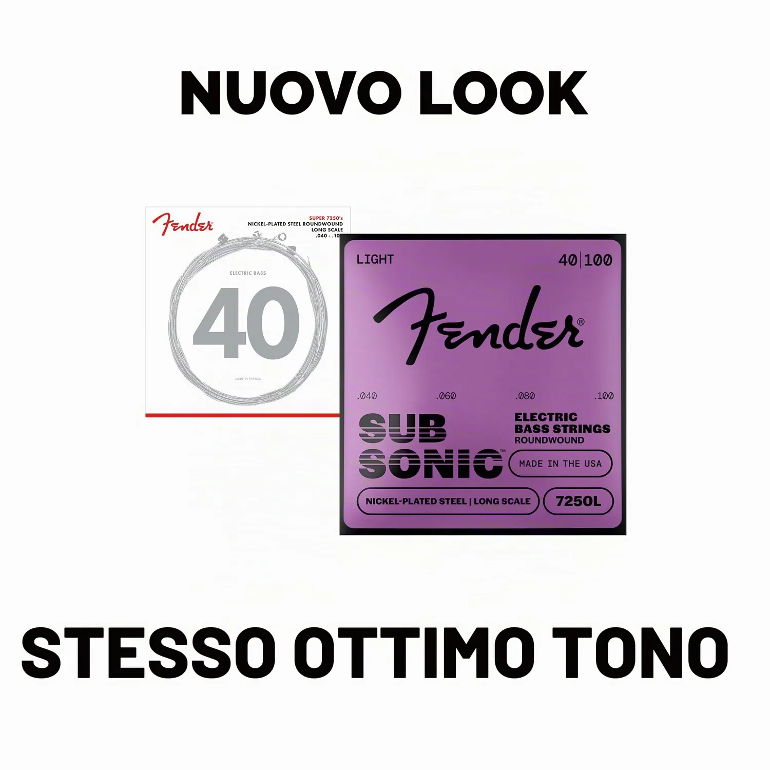 Fender 7250L corde basso 040-100 nichel leggere