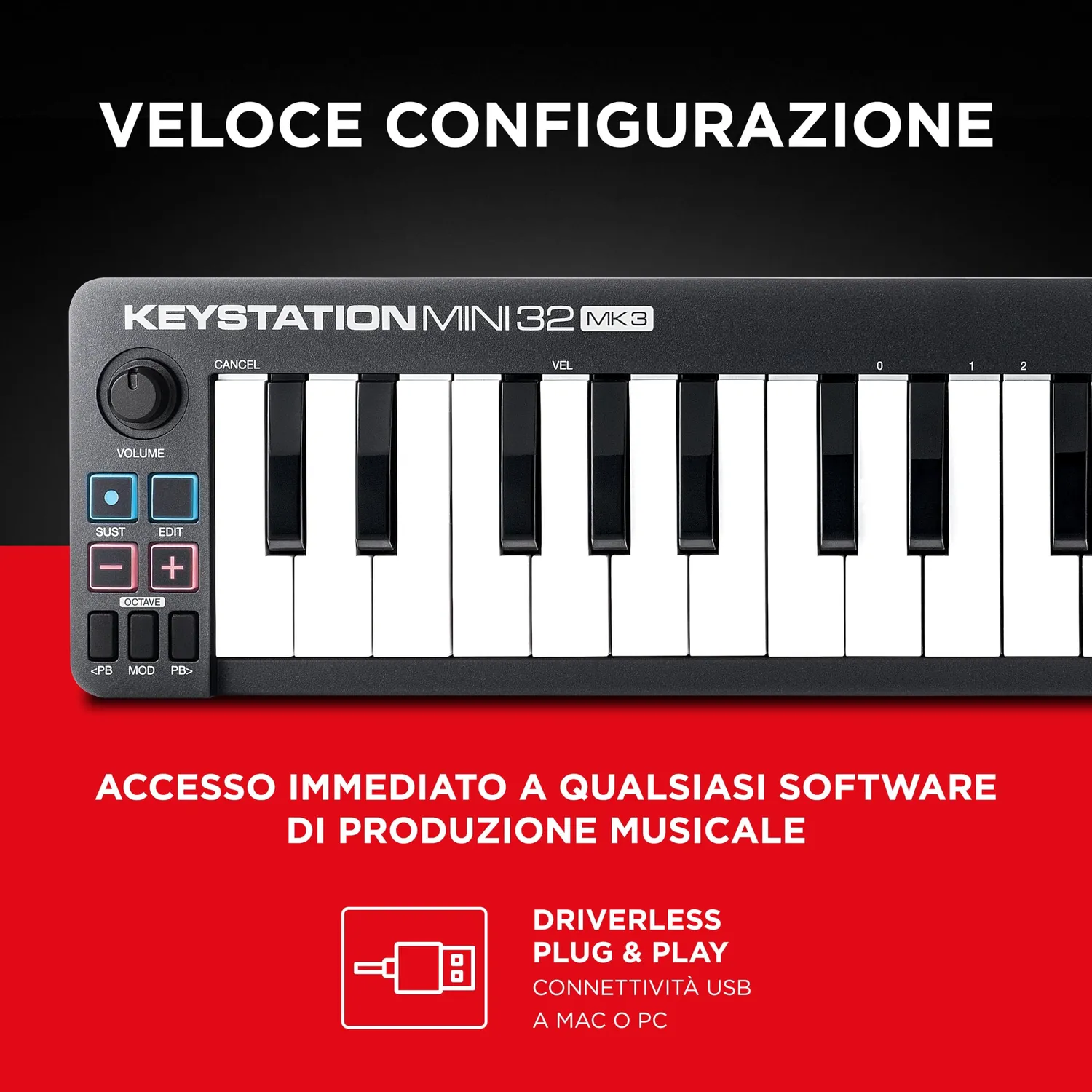 M-Audio Keystation Mini 32 MK3 tastiera MIDI USB 32 tasti