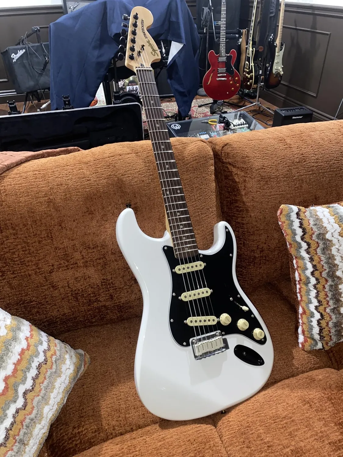 Fender Tex-Mex Battipenna Strat S/S/S Nero 11 Fori