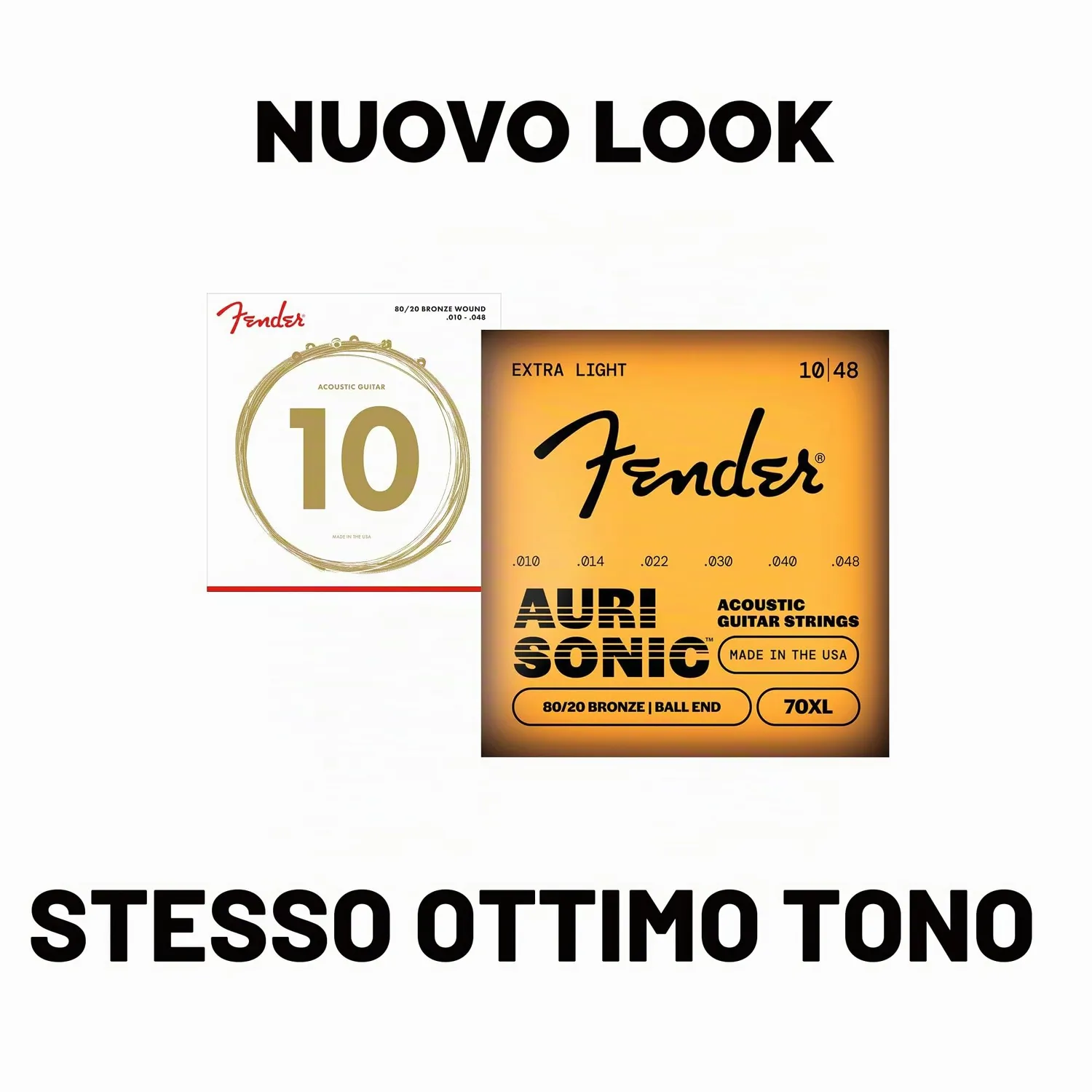 Fender 80/20 corde chitarra acustica bronzo calibro medio