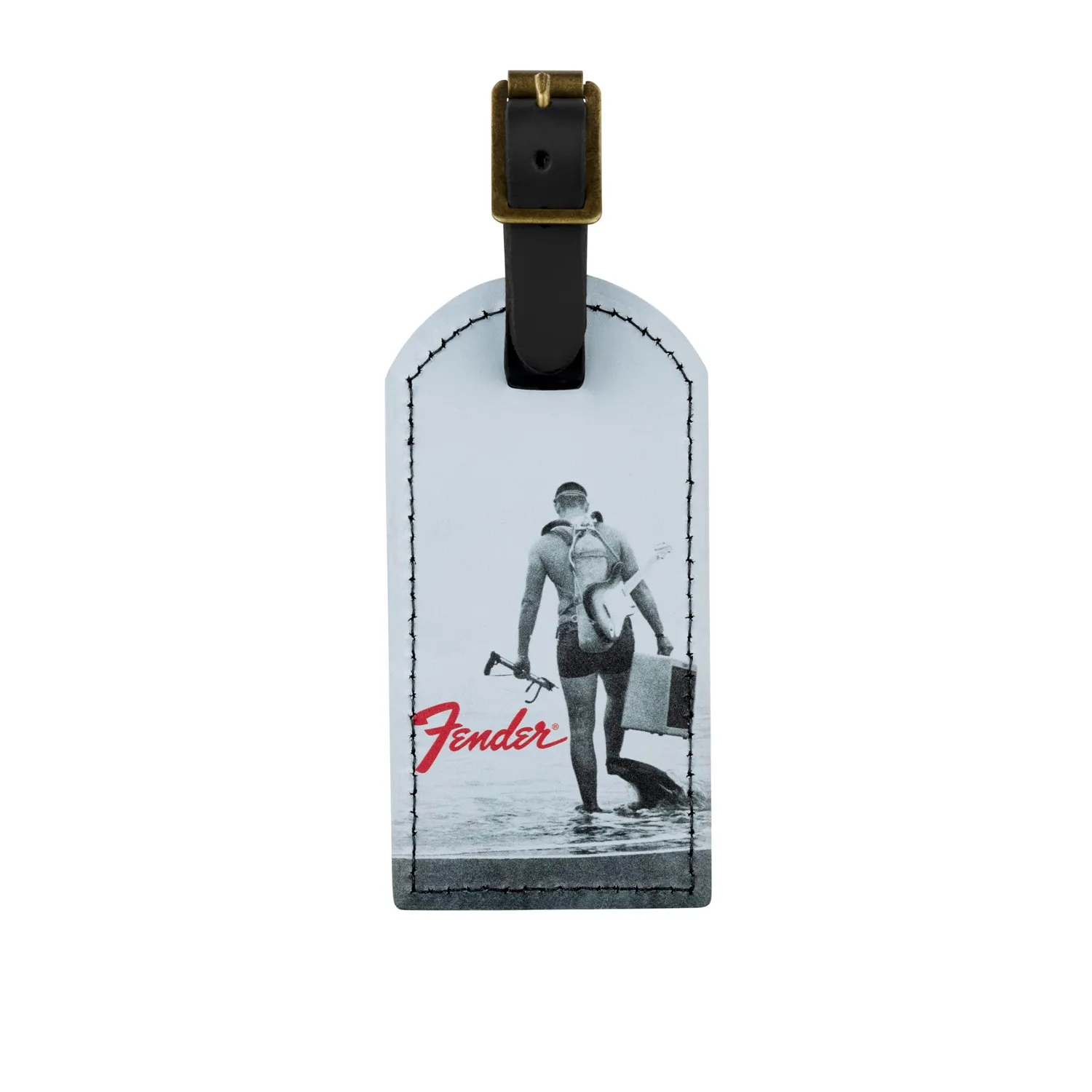 Fender Vintage Surfer Etichetta Bagaglio pelle nera