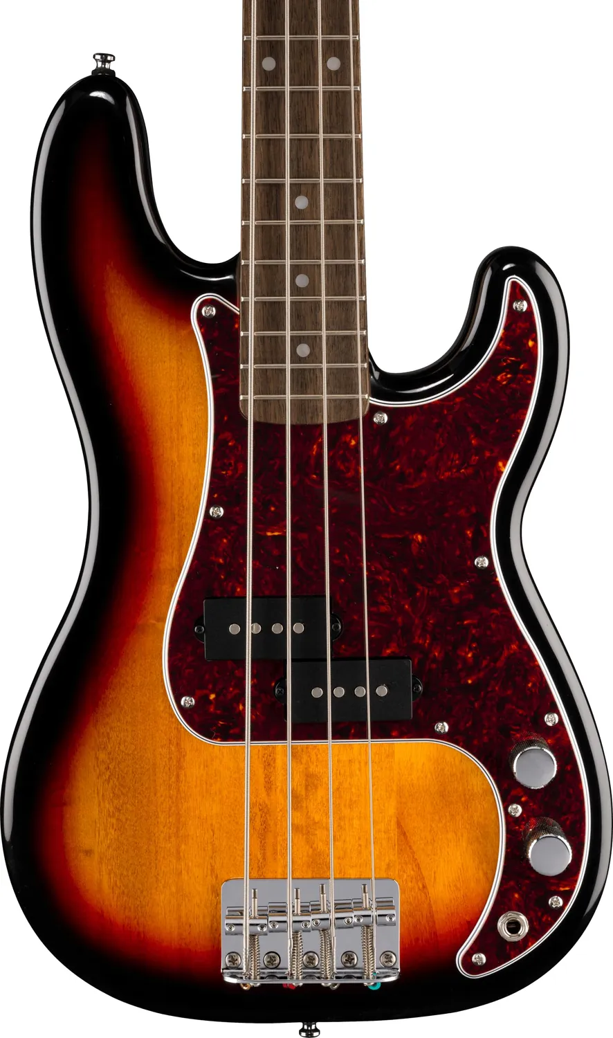 Squier Mini Precision Bass basso elettrico 3/4 Sunburst scala corta