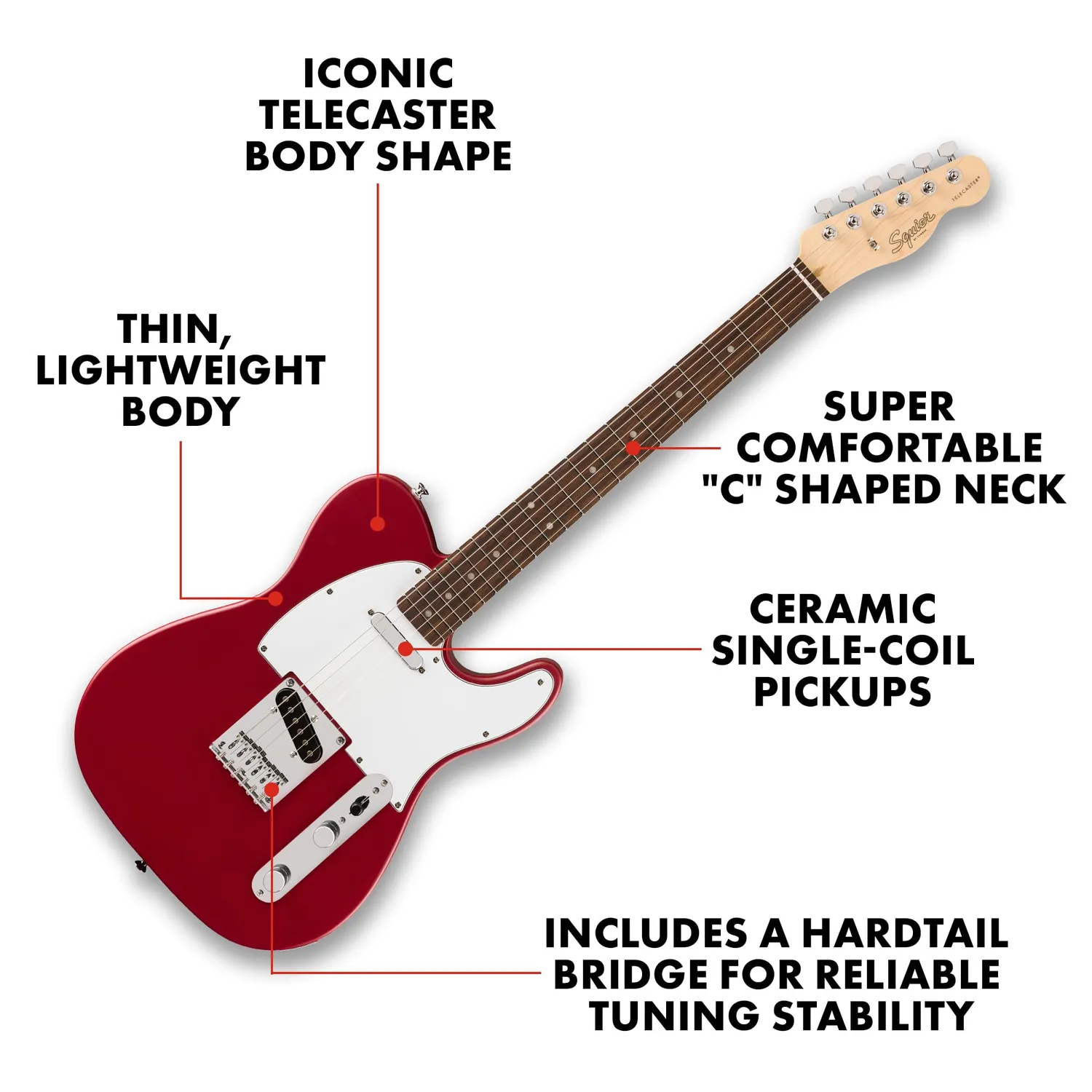 Squier Debut Telecaster chitarra elettrica Dakota Red principianti