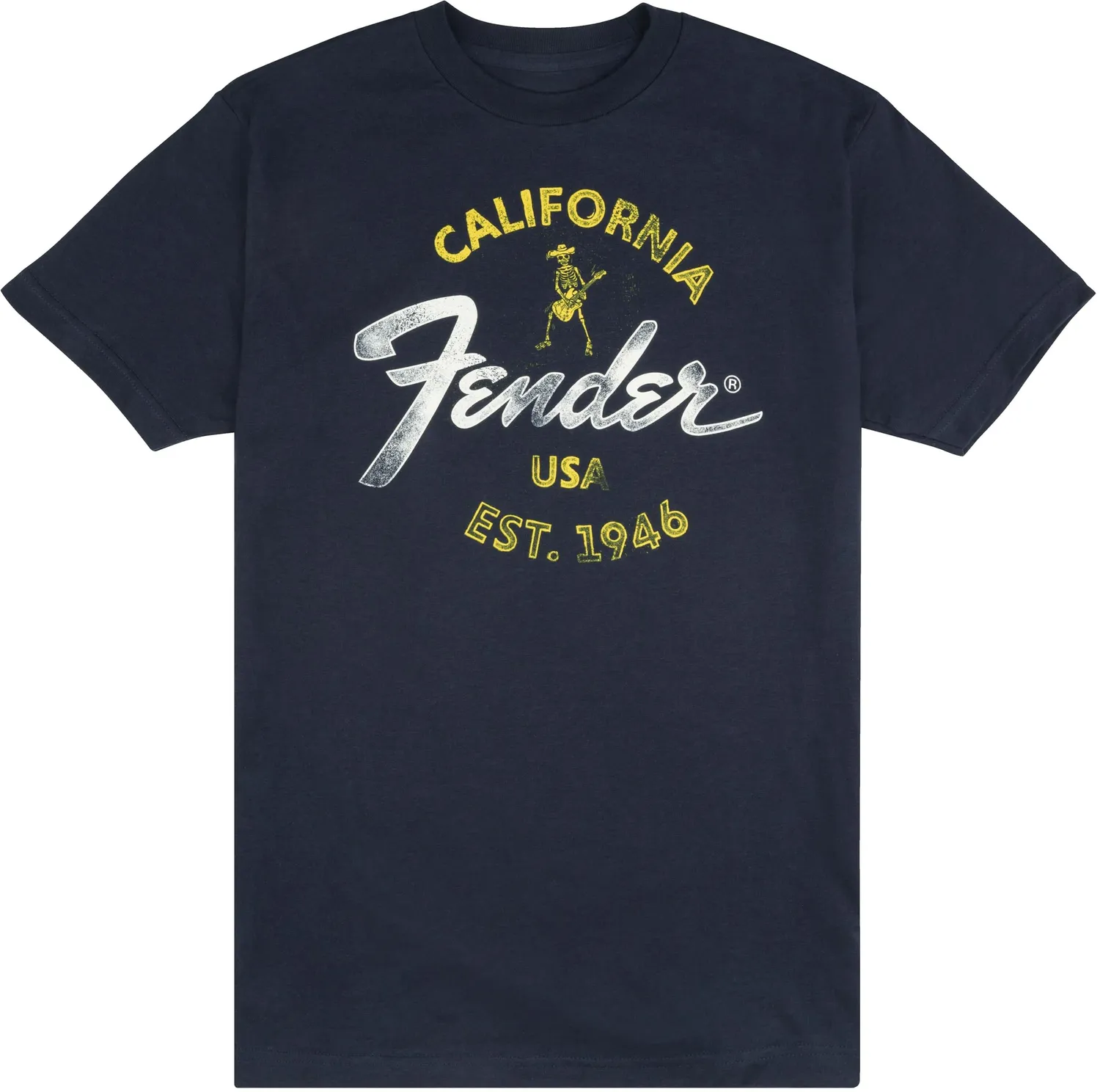 Fender Baja Blue t-shirt chitarra blu uomo XXL