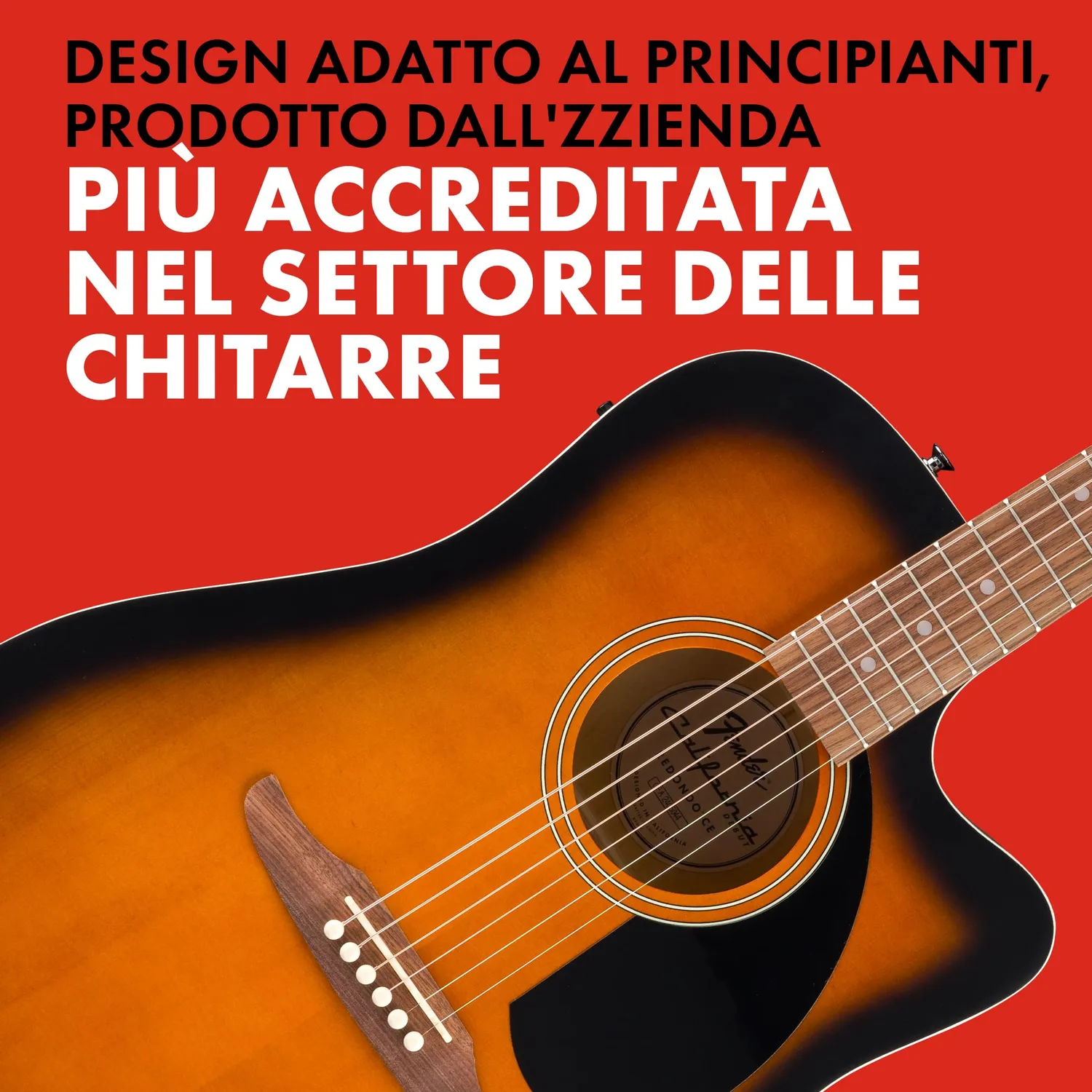 Fender Redondo CE chitarra elettroacustica Sunburst spalla mancante