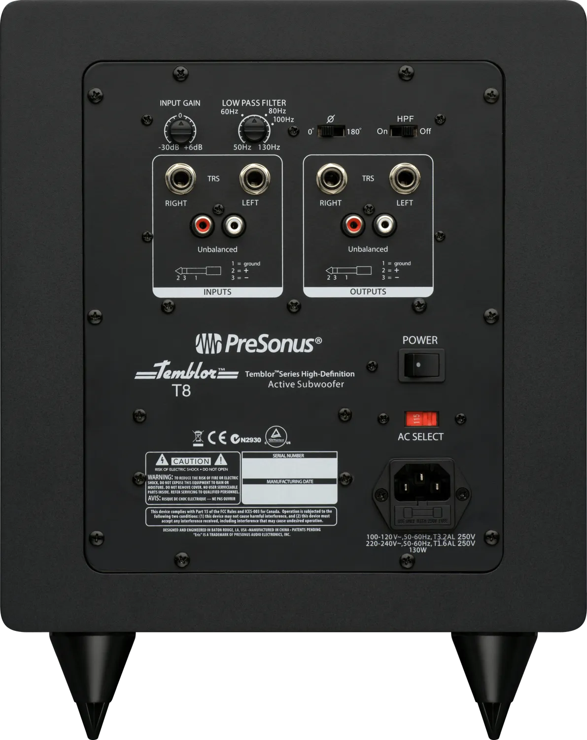 PreSonus Temblor T8 subwoofer studio 8 pollici