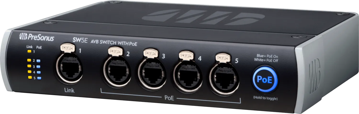 PreSonus SW5E AVB switch di rete PoE 5 porte