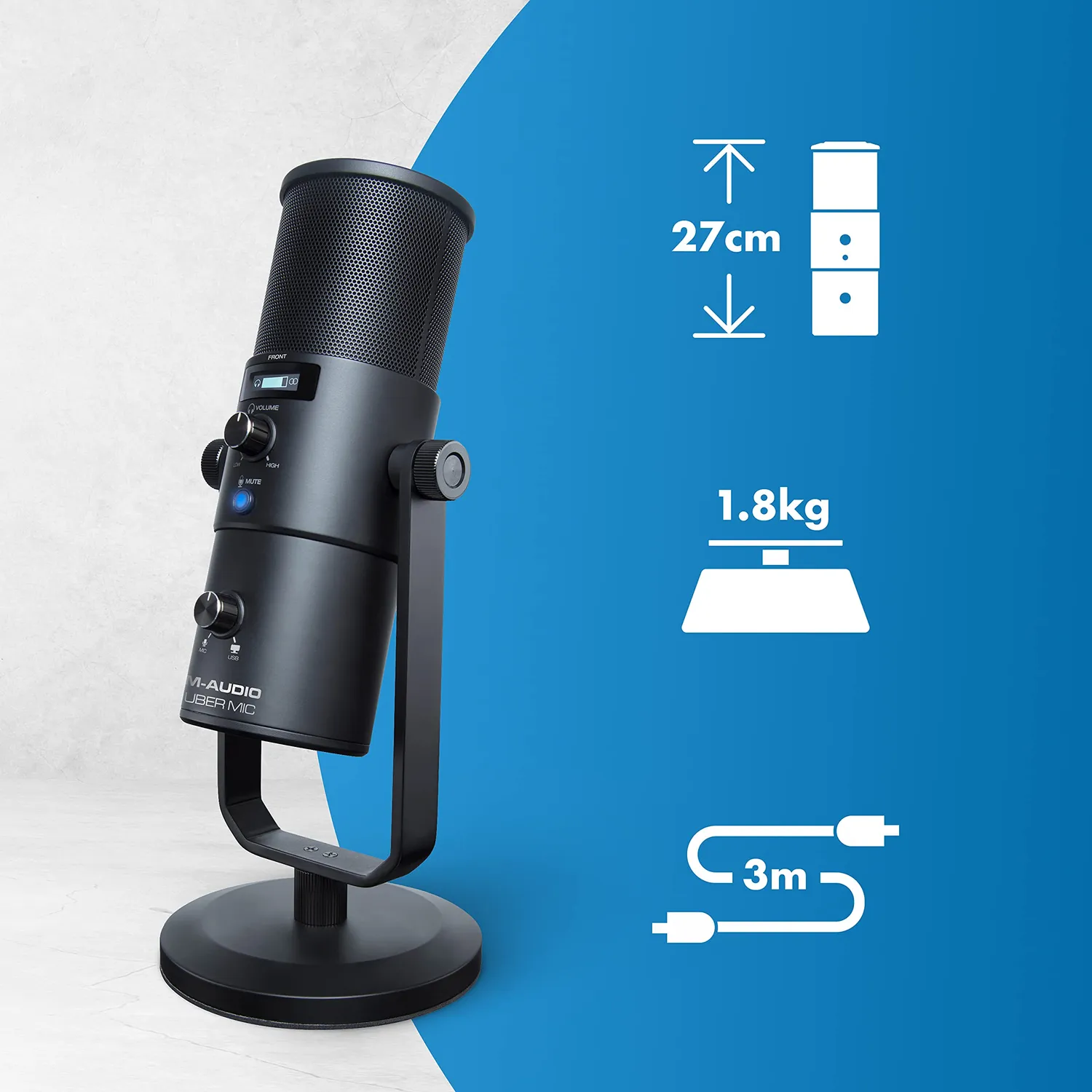 M-Audio Uber Mic microfono USB condensatore streaming