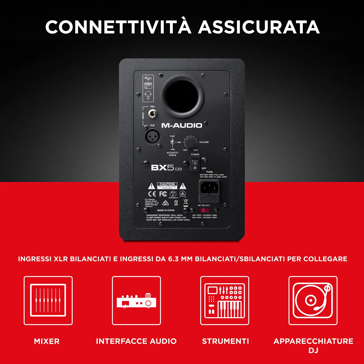 M-Audio BX5 D3 monitor studio 5" 100W Kevlar singolo