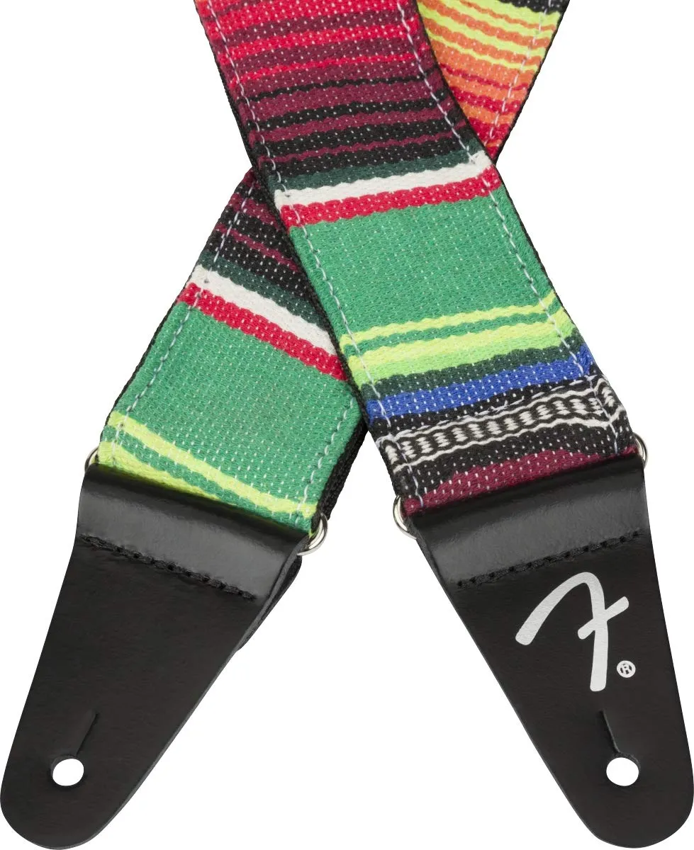 Fender Serape Tracolla Chitarra 5 cm Verde Floreale fantasia messicana