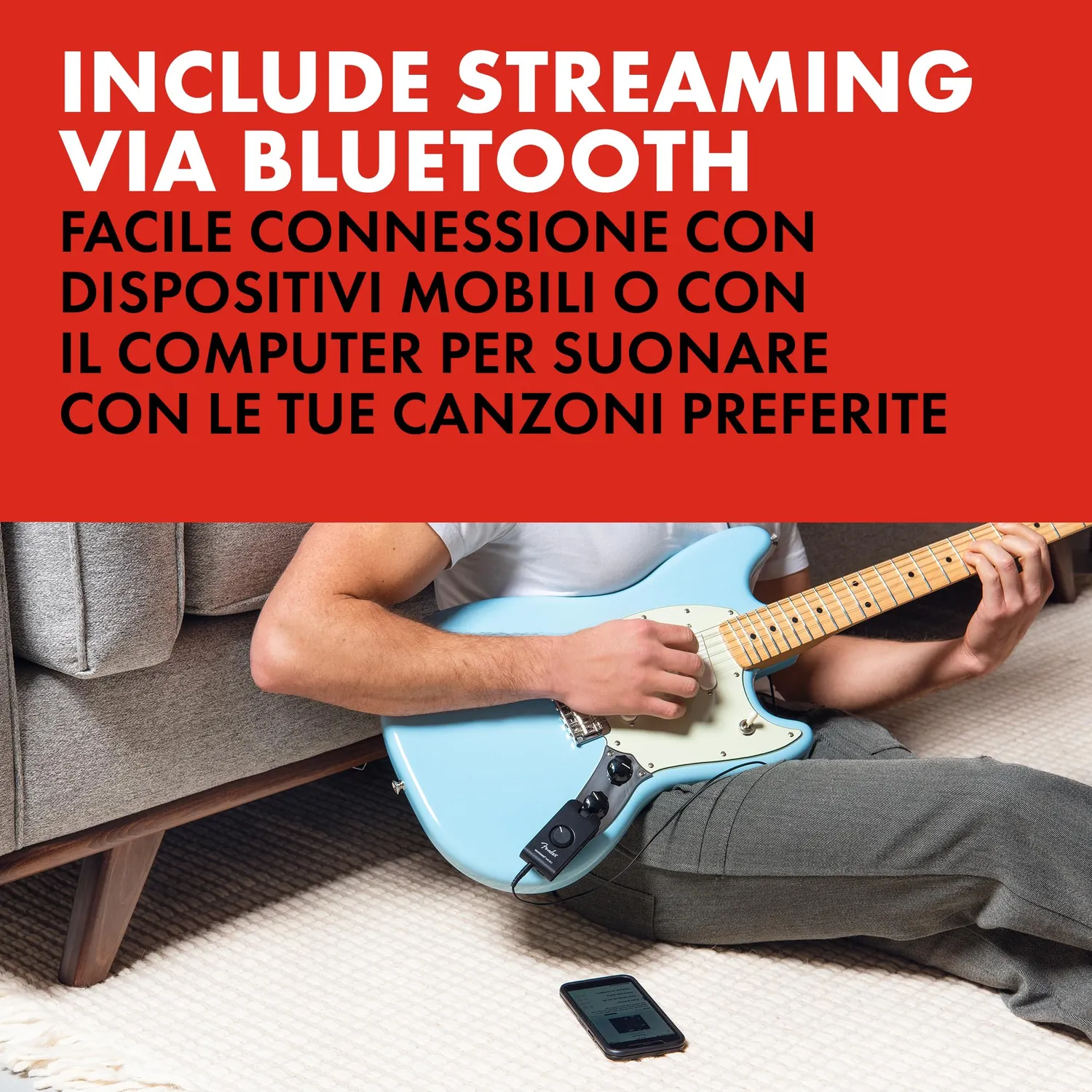 Fender Mustang Micro amplificatore cuffie Bluetooth USB