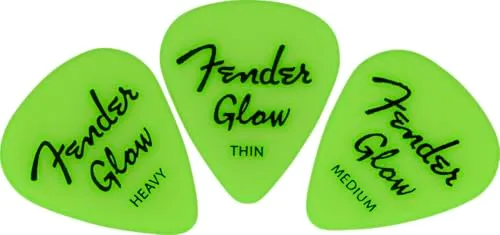 Fender 351 Plettri Chitarra Glow Mix 12 Pezzi Fluorescenti
