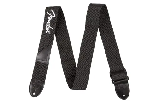 Fender Logo tracolla chitarra 2" nera rossa portaplettri