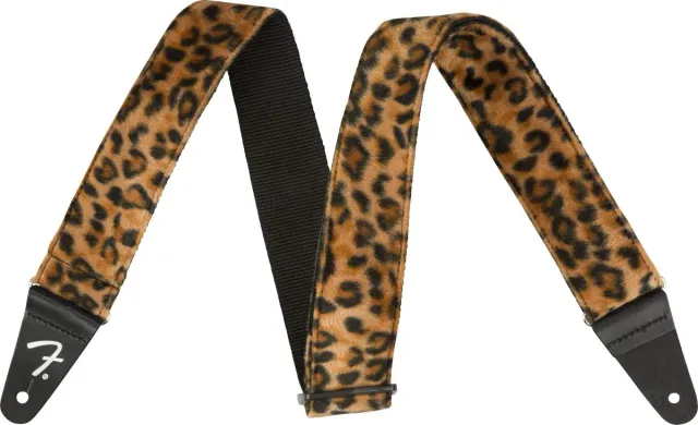 Fender Wild Animal tracolla chitarra Marrone 2" leopardata