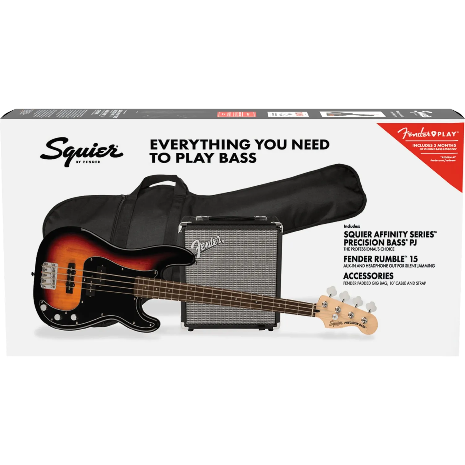 Fender Squier Affinity Precision Bass Starter Pack basso Sunburst