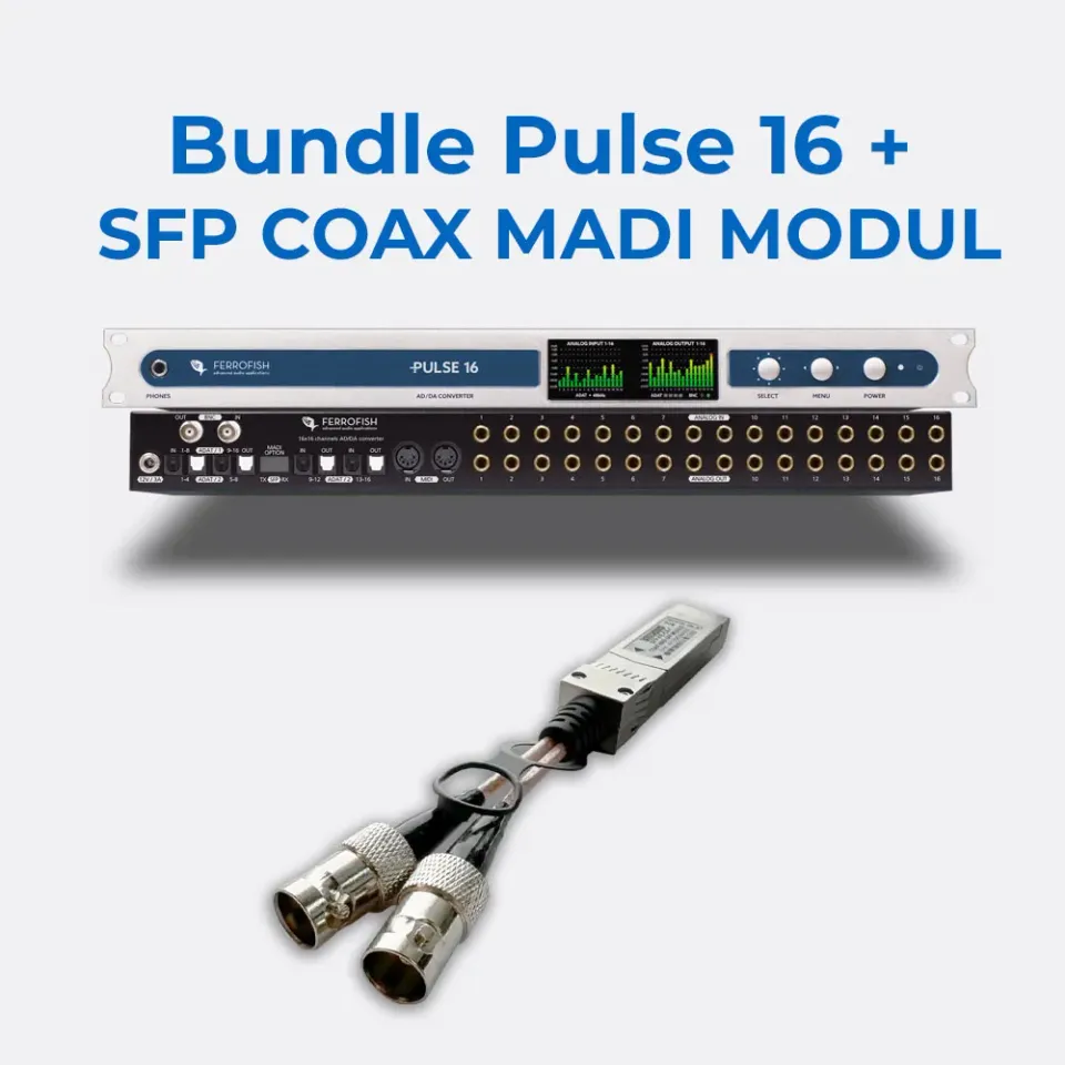 Ferrofish Pulse16 convertitore ADAT + modulo SFP coassiale