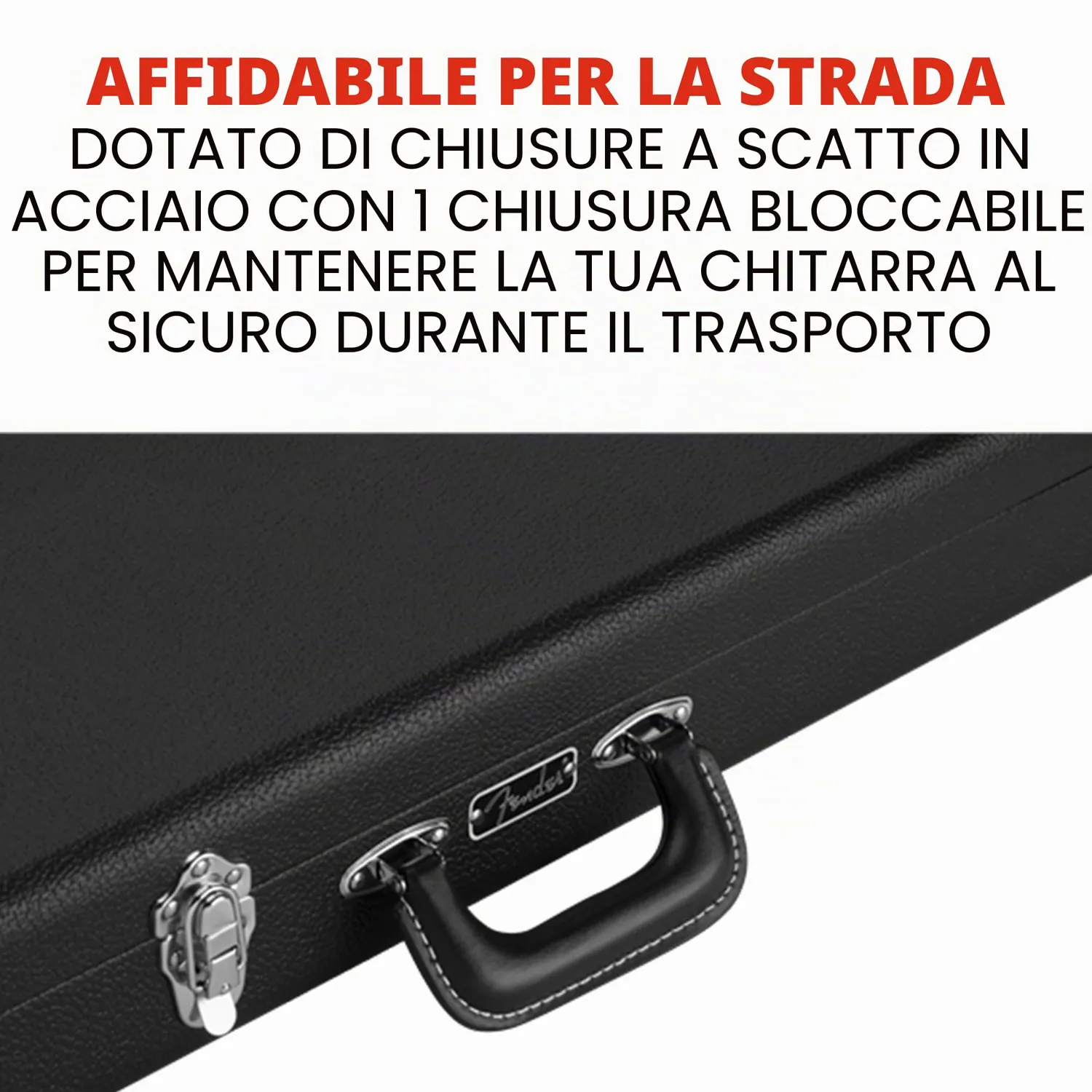 Fender Classic Series custodia rigida Strat Tele nera legno