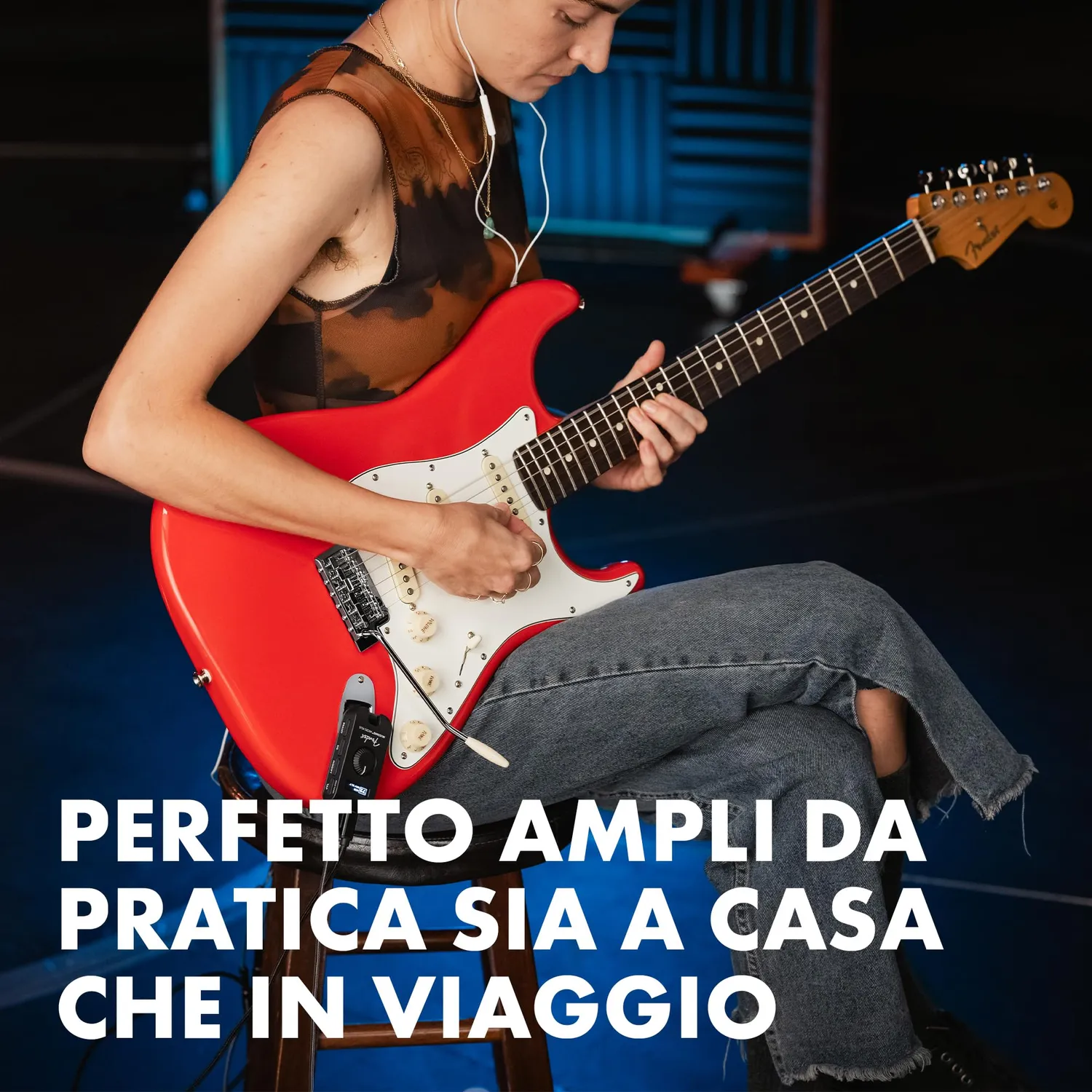 Fender Mustang Micro Plus amplificatore cuffie Bluetooth 100 preset