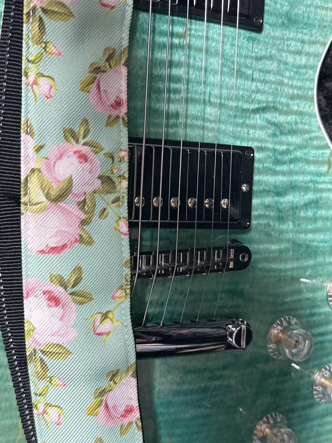 Fender Floral tracolla chitarra seafoam green regolabile