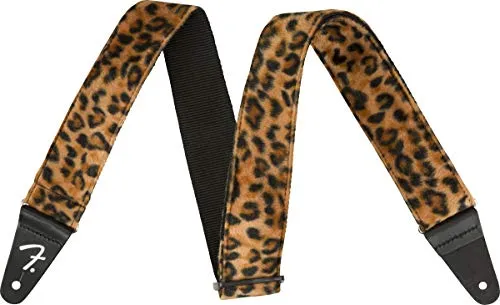 Fender Wild Animal tracolla chitarra Marrone 2" leopardata