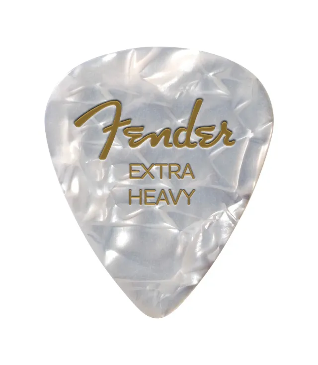 Fender 351 Classic Plettri Celluloide X-Heavy White Moto 12 Pezzi
