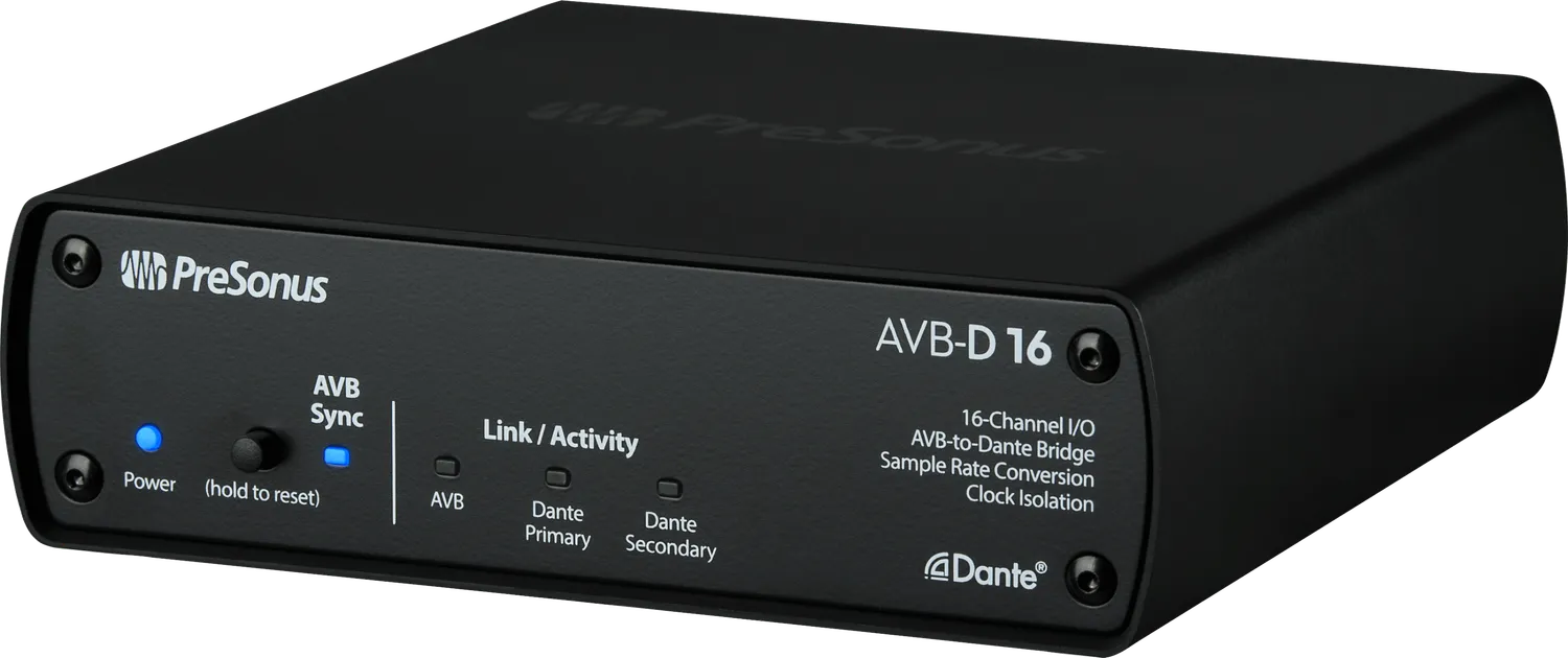 PreSonus StudioLive AVB-D16 bridge audio 16x16 Dante