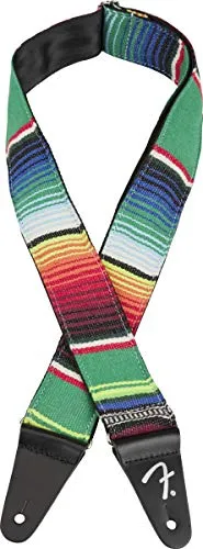 Fender Serape Tracolla Chitarra 5 cm Verde Floreale fantasia messicana
