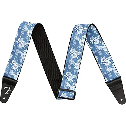 Fender Hawaiian tracolla chitarra 5 cm blu floreale