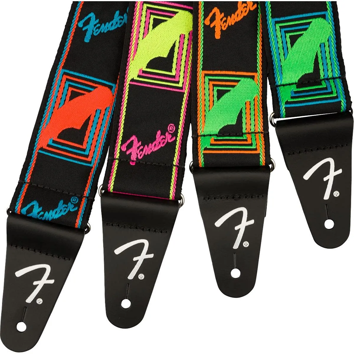 Fender Neon Monogrammed tracolla chitarra blu arancio 5 cm