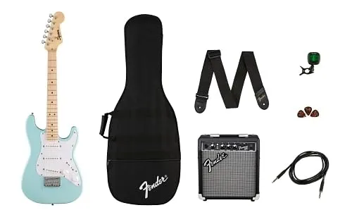 Fender Squier Mini Stratocaster kit chitarra Blu Daphne