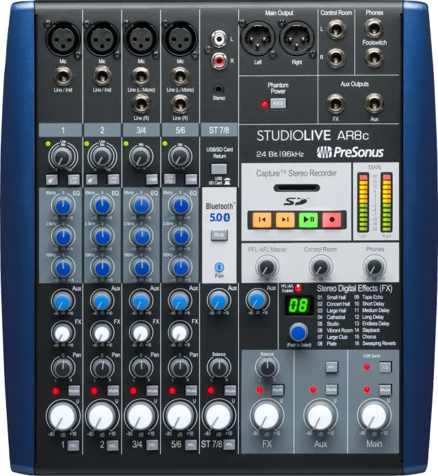 PreSonus StudioLive AR8c mixer analogico USB 8 canali