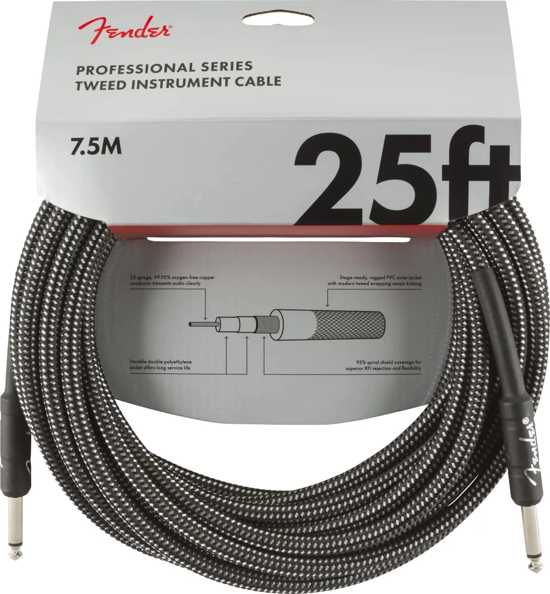 Fender Professional Cavo chitarra 3m dritto-angolato nero