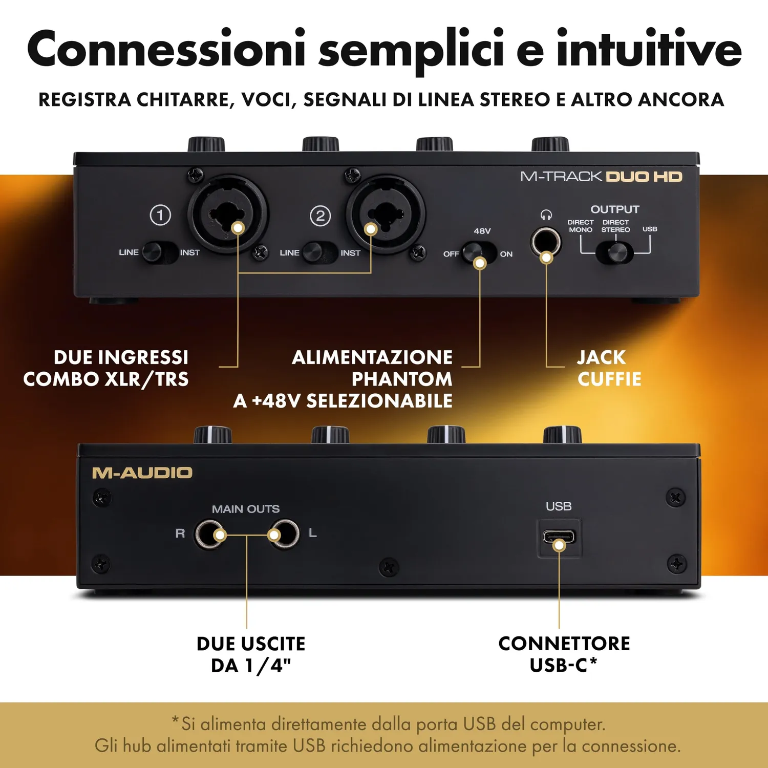 M-Audio M-Track Duo HD scheda audio pack con cuffie e microfono 192 kHz