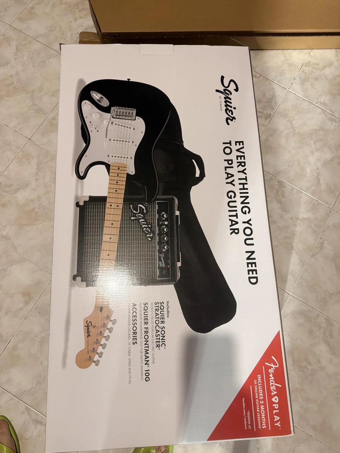 Squier Sonic Stratocaster kit chitarra elettrica sunburst bicolore